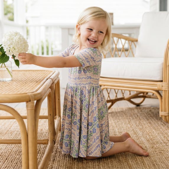 Spring Cascade Bamboo Twirl Dress