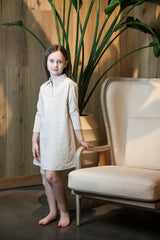 Seersucker 3/4 Sleeve Dress