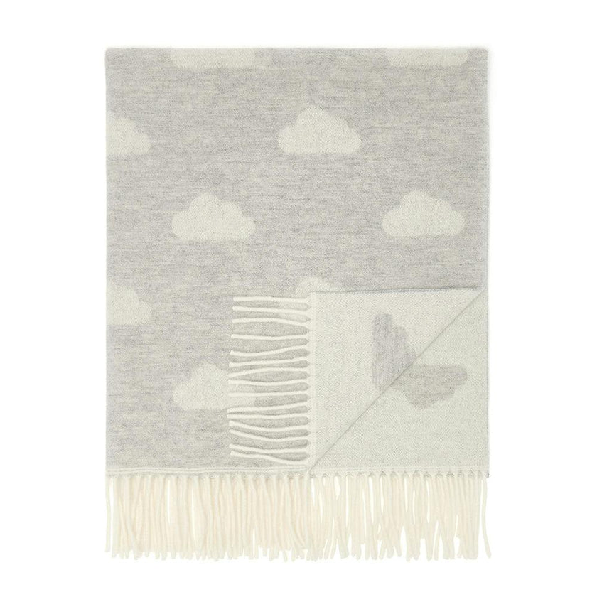 Super Soft Merino Baby Blanket - Light Grey