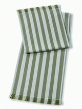 Lido Stripe Cotton Table Runner in Oliva