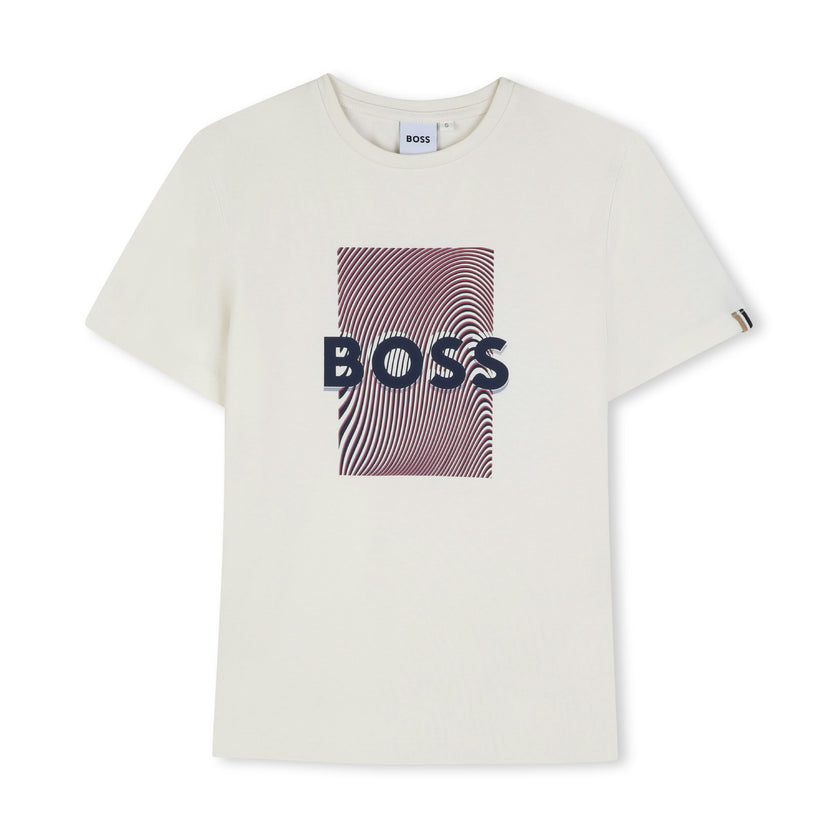 Ivory Optical Logo Print T‑Shirt