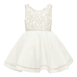 Cream Sleeveless Embroidered Dress