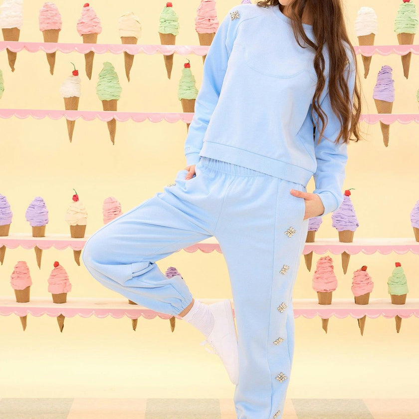 Casey Crewneck Sweatshirt in Light Blue