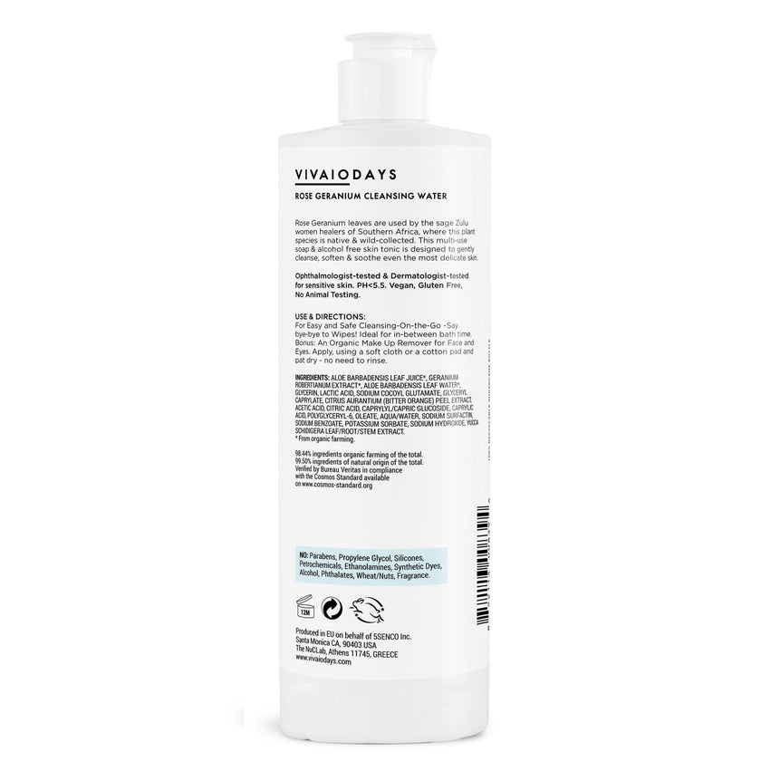 Rose Geranium Cleansing Water 15.2 fl.oz. / 450ml