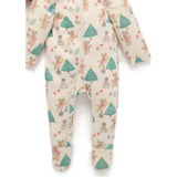 2 Pack Printed Zip Growsuit Deer Christmas Print