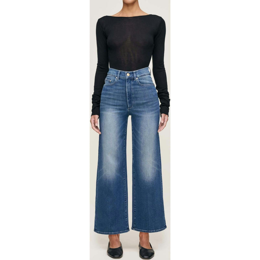 Hepburn Wide Leg High Rise Ankle Jeans Oceanside