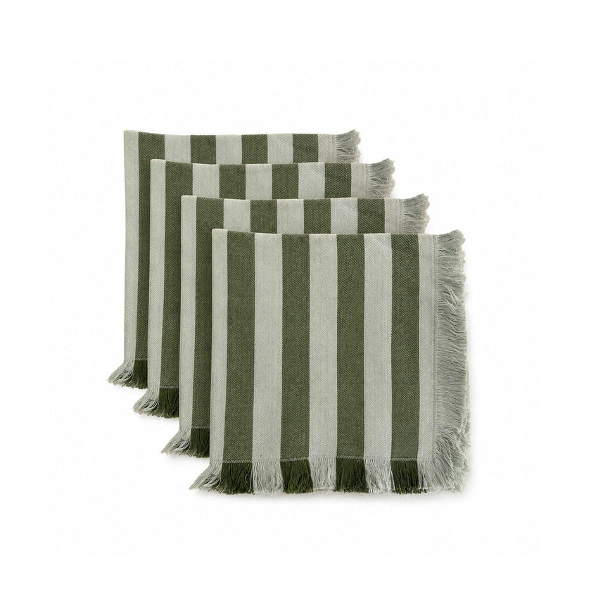 Lido Stripe Napkins in Oliva (Set of 4)