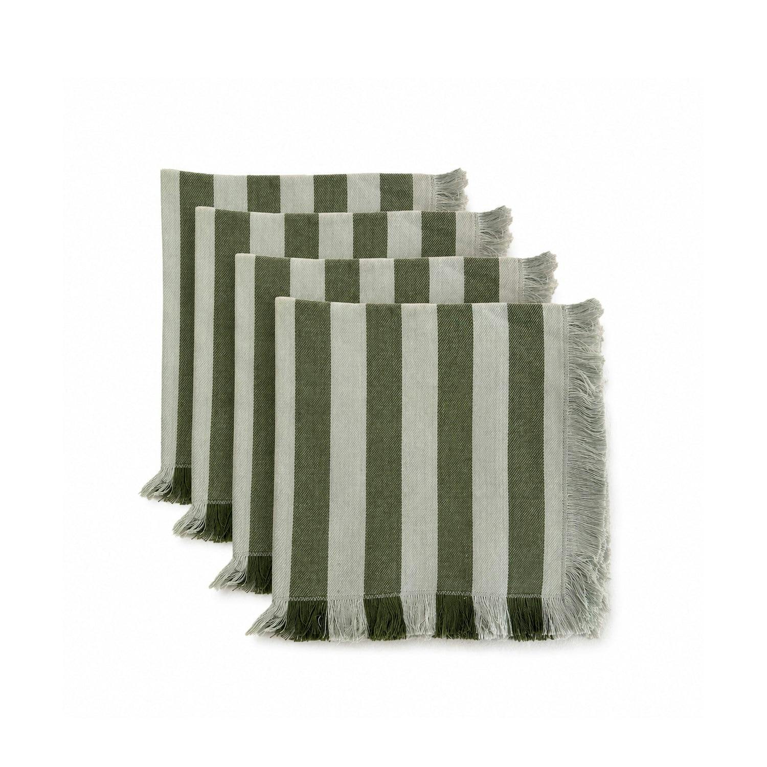 Lido Stripe Napkins in Oliva (Set of 4)