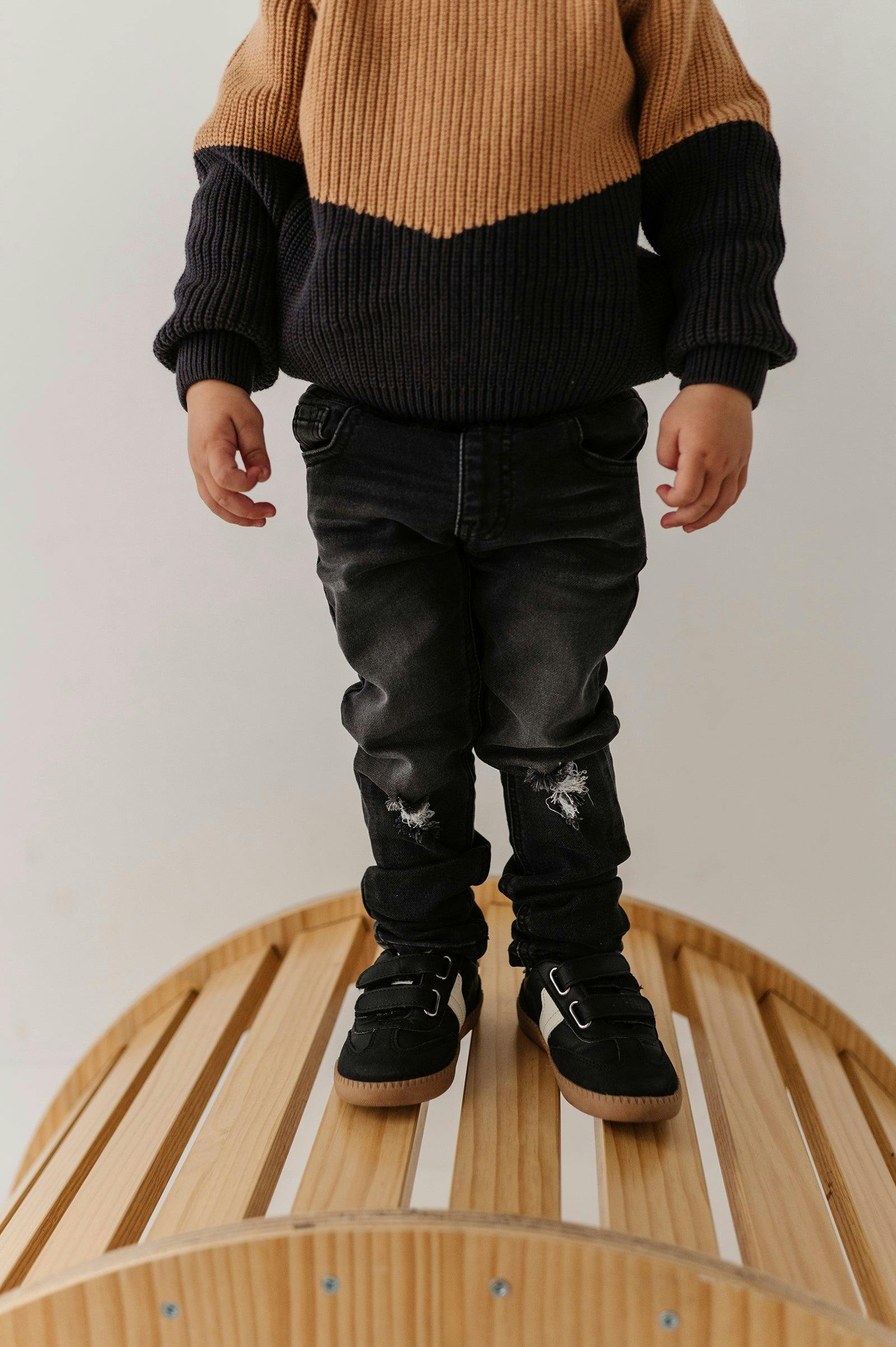 Boys Slim Denim Jeans in Black