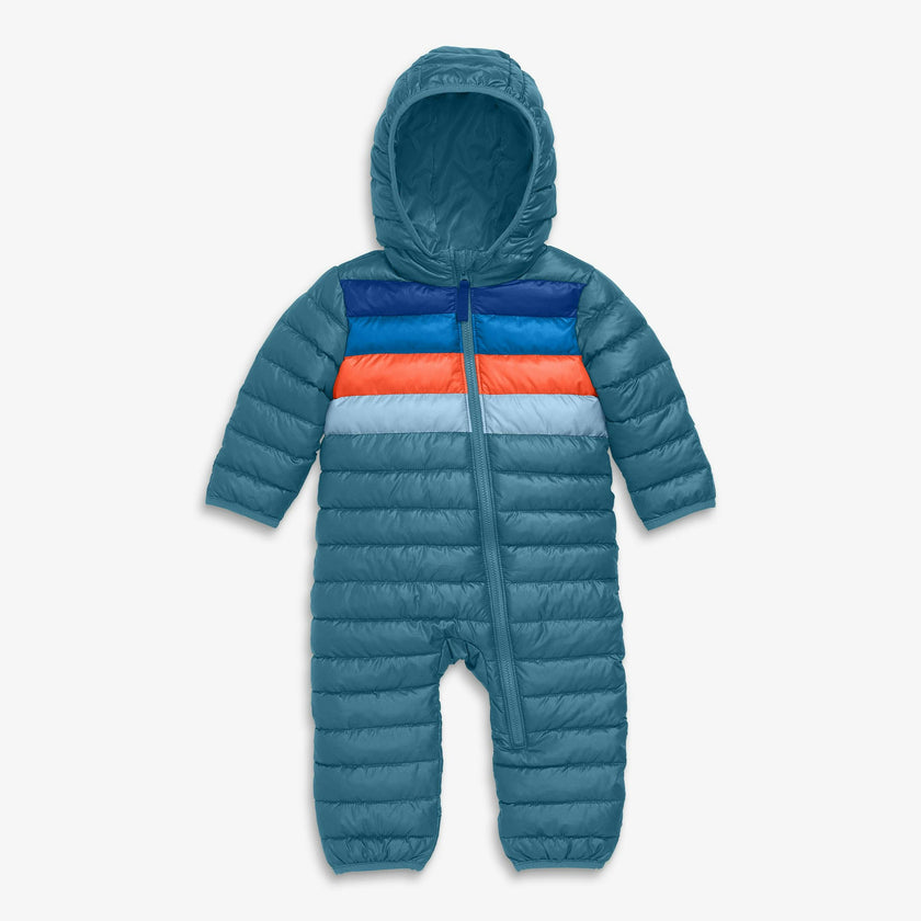 Baby stripe lightweight puffer suit