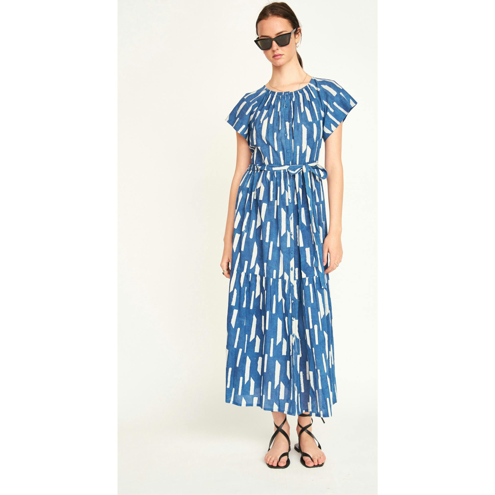 Vienna Maxi Dress in Indigo Rainfall