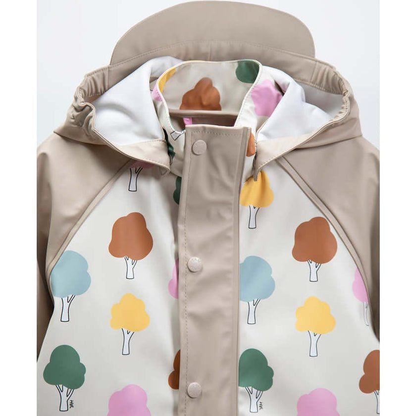 Tree Print Rain Coverall Jumpsuit