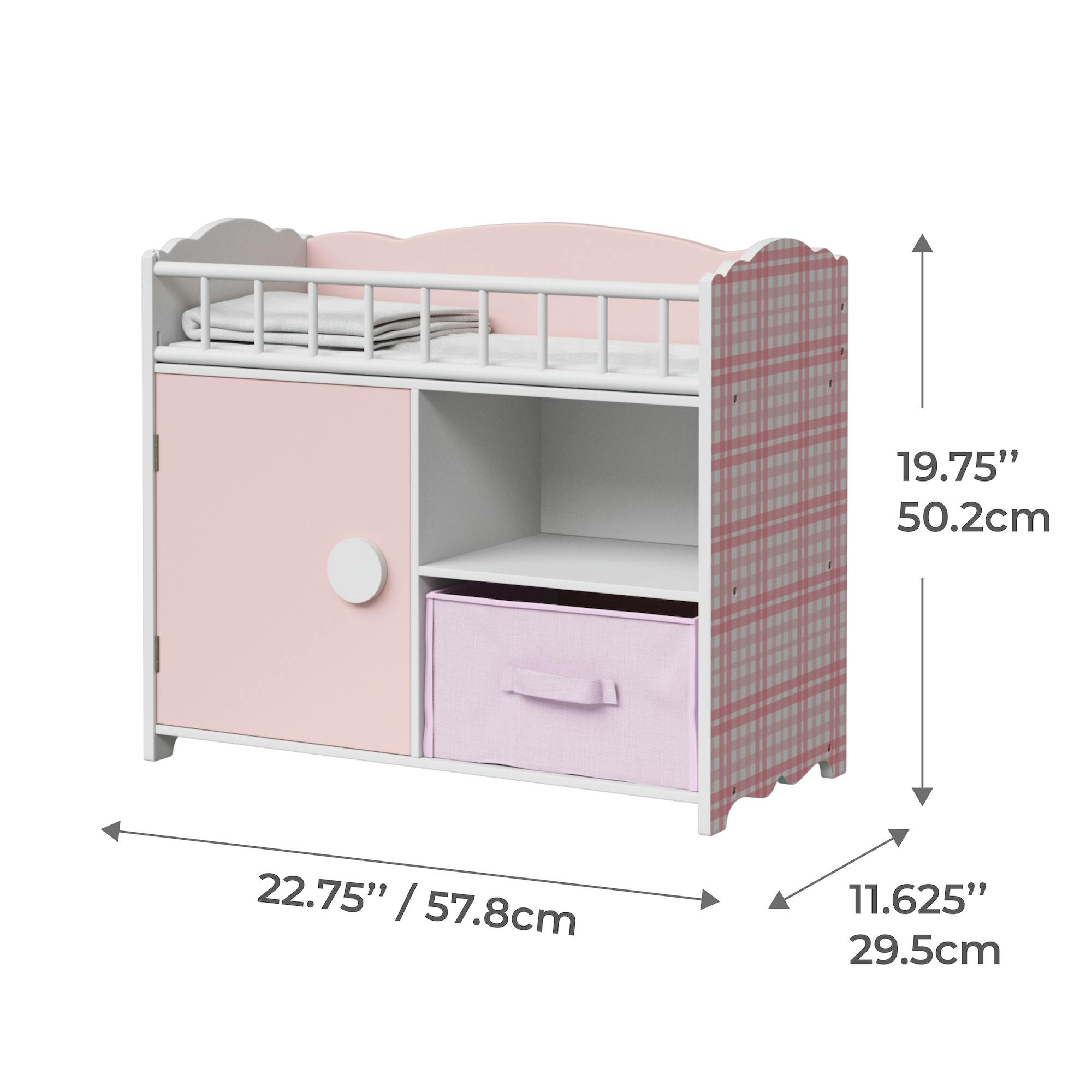 Olivia's Little World Aurora Princess Baby Doll Crib with Storage & Bedding