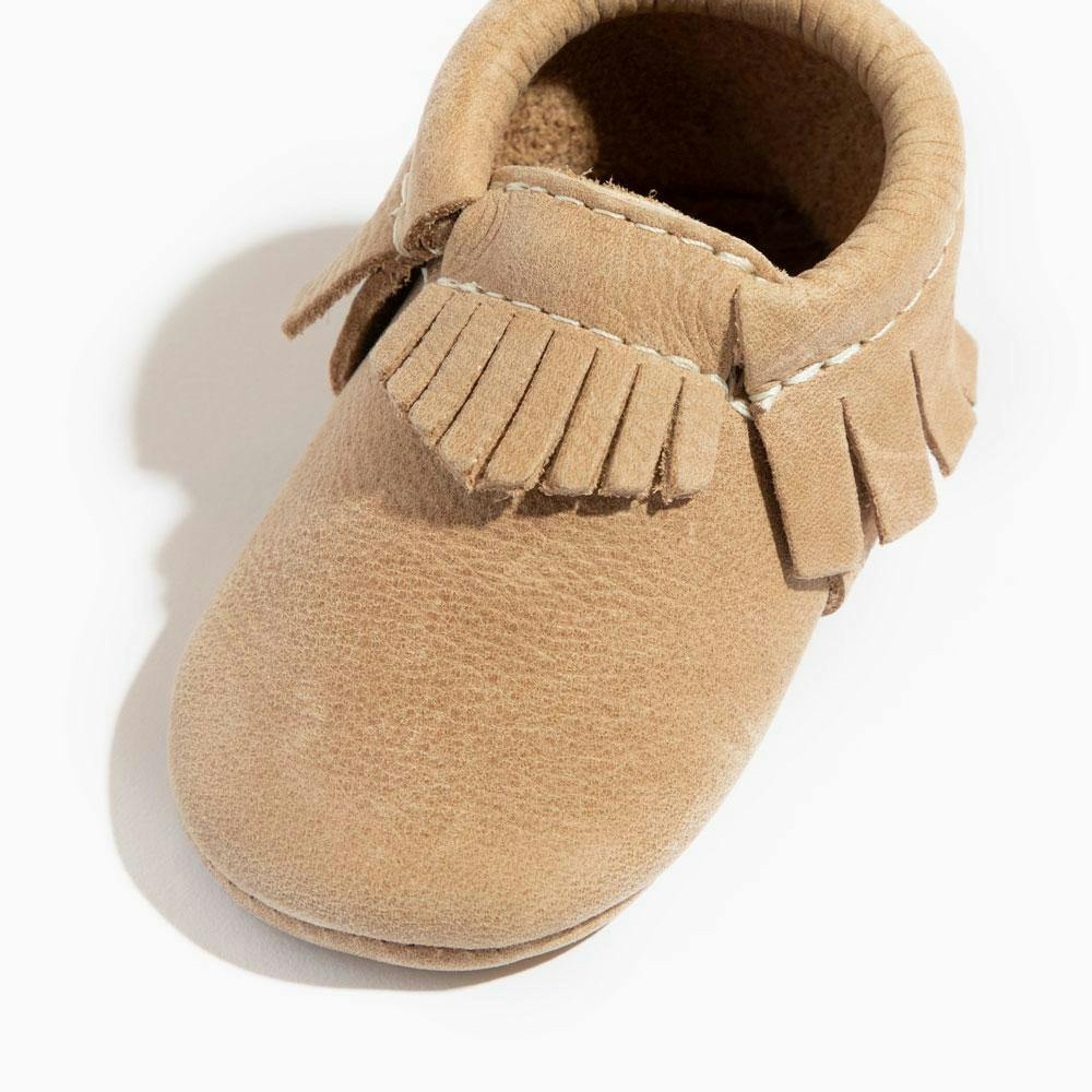 Weathered Brown Moccasin Baby Shoe
