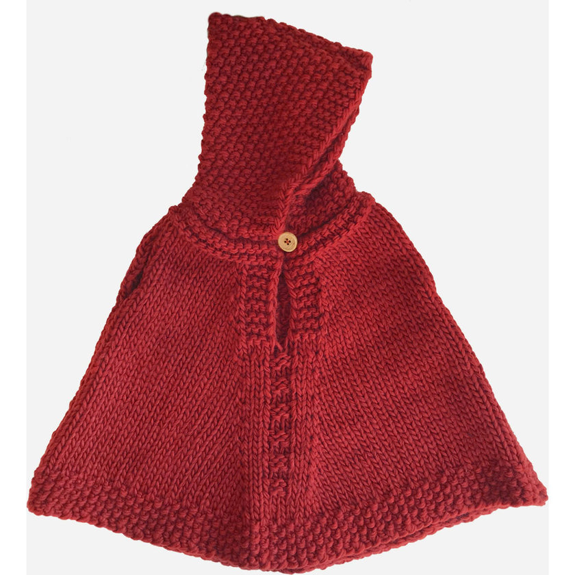 Poncho with hood - Red