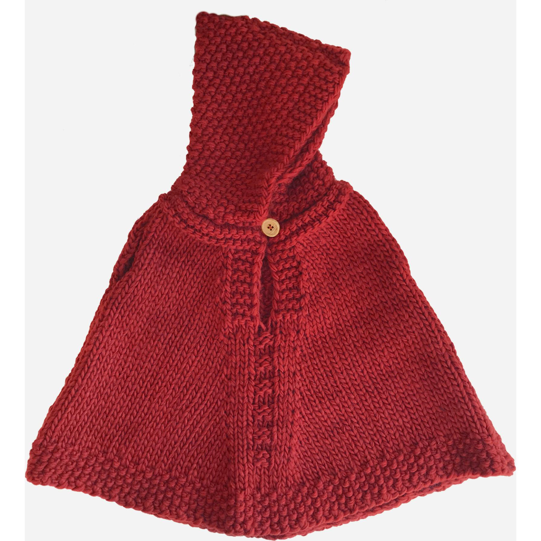 Poncho with hood - Red