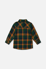 Plaid Shirt Orange, Blue and Green