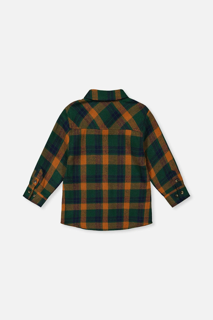 Plaid Shirt Orange, Blue and Green