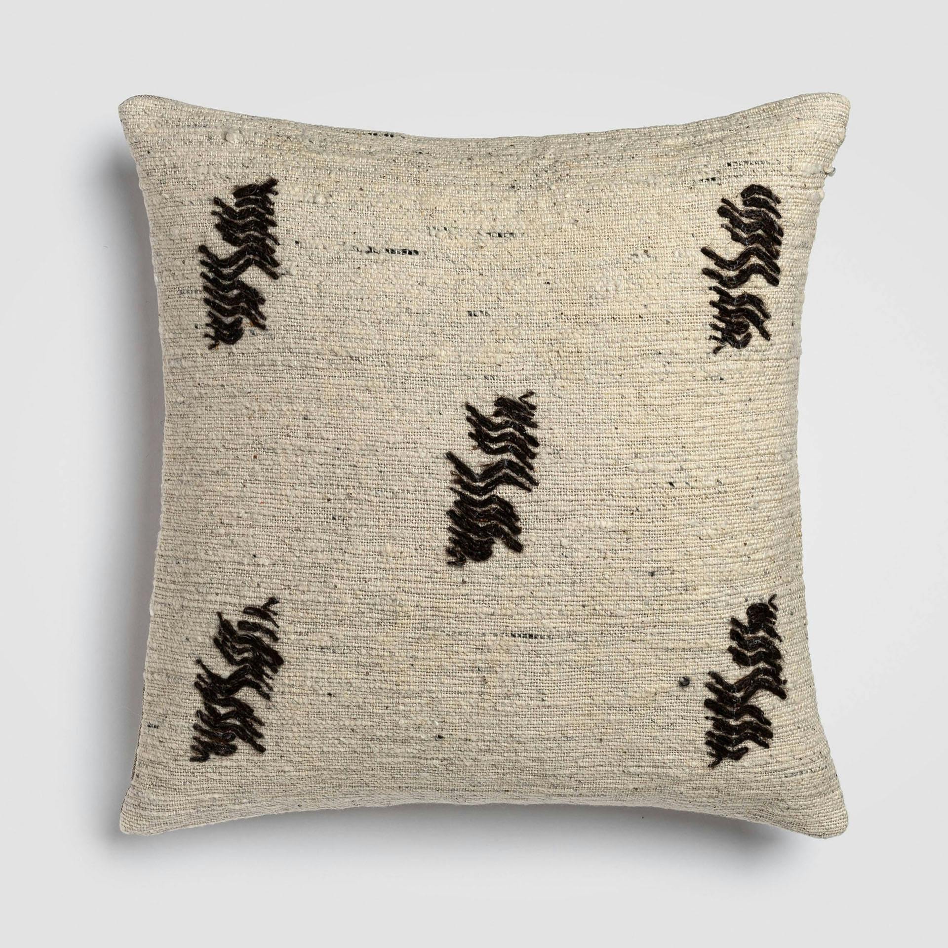 Abstract Leaf Green & Beige Accent Pillow
