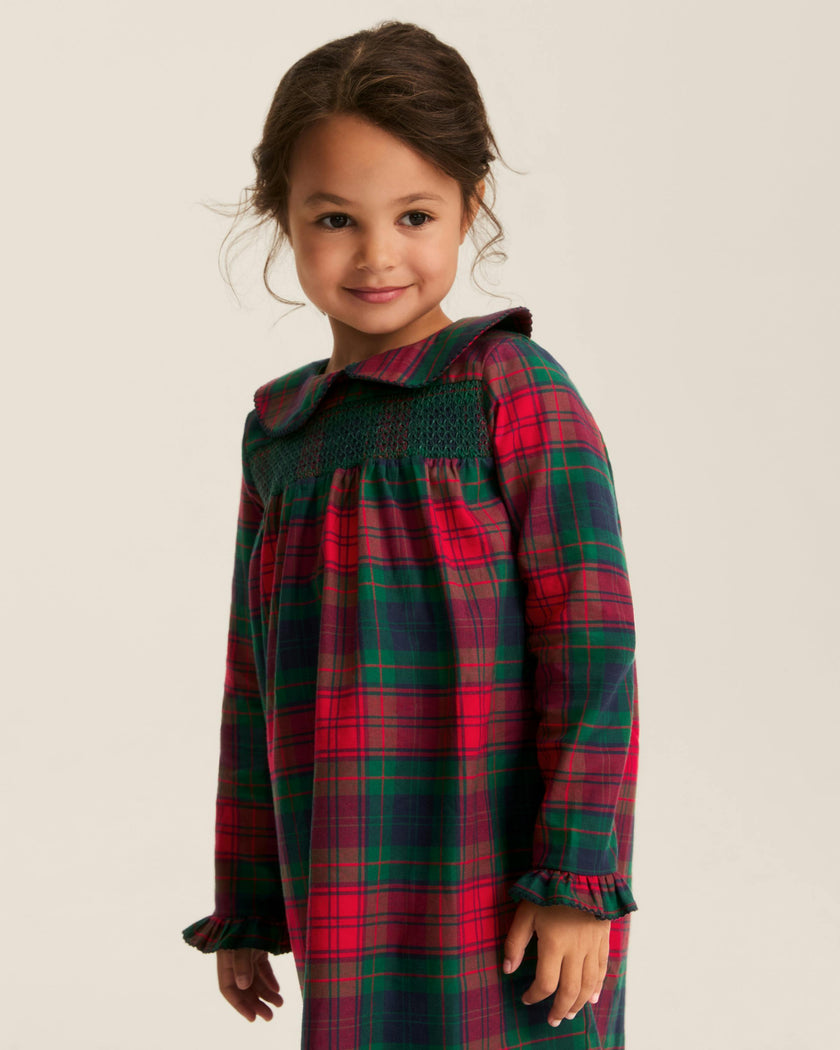 Girl's Brushed Twill Eloise Nightgown in St. James Tartan