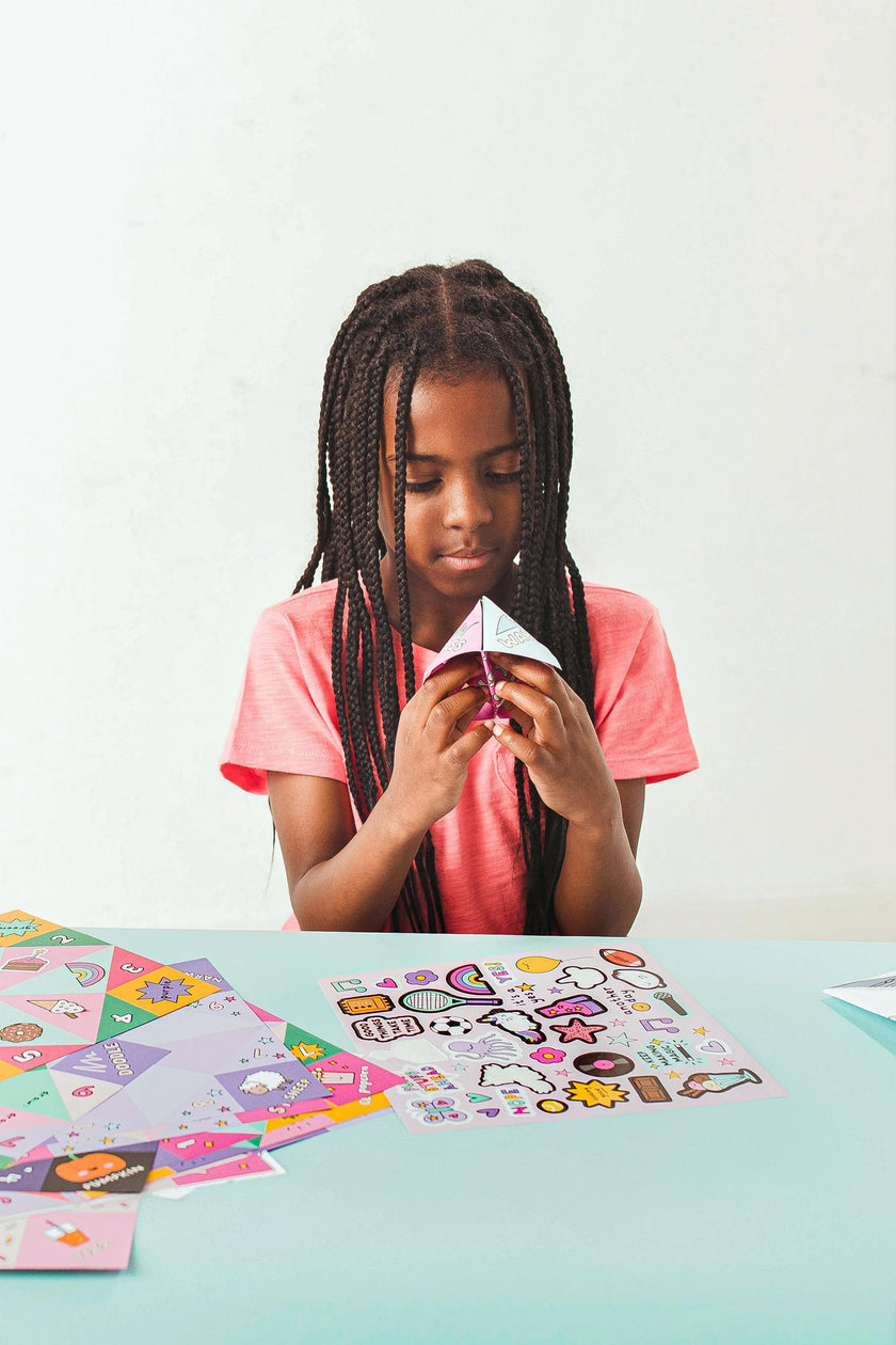 DIY Fortune Tellers Activity Kit - 24 Designs - 2 Sticker Sheets