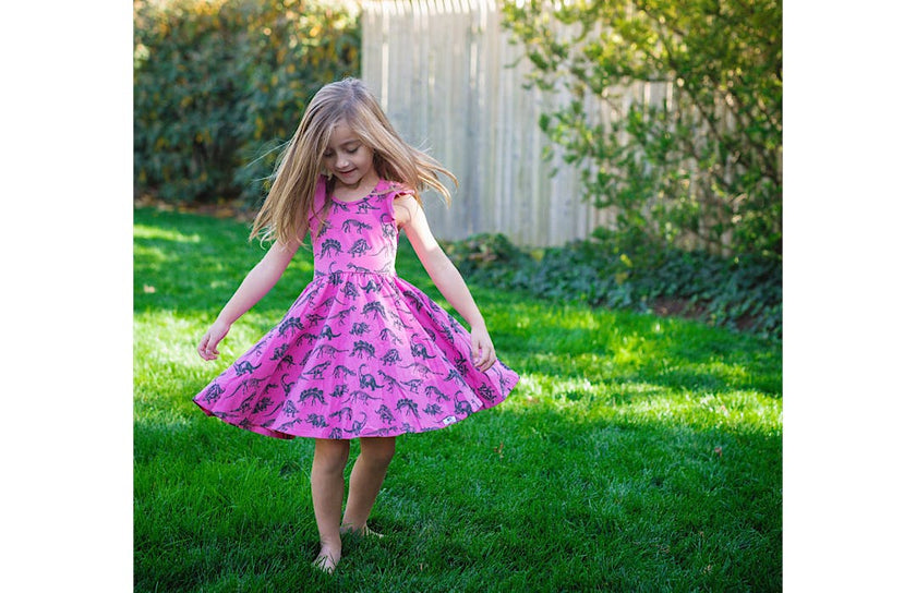 Ruffle Sleeve Racer Back Dress