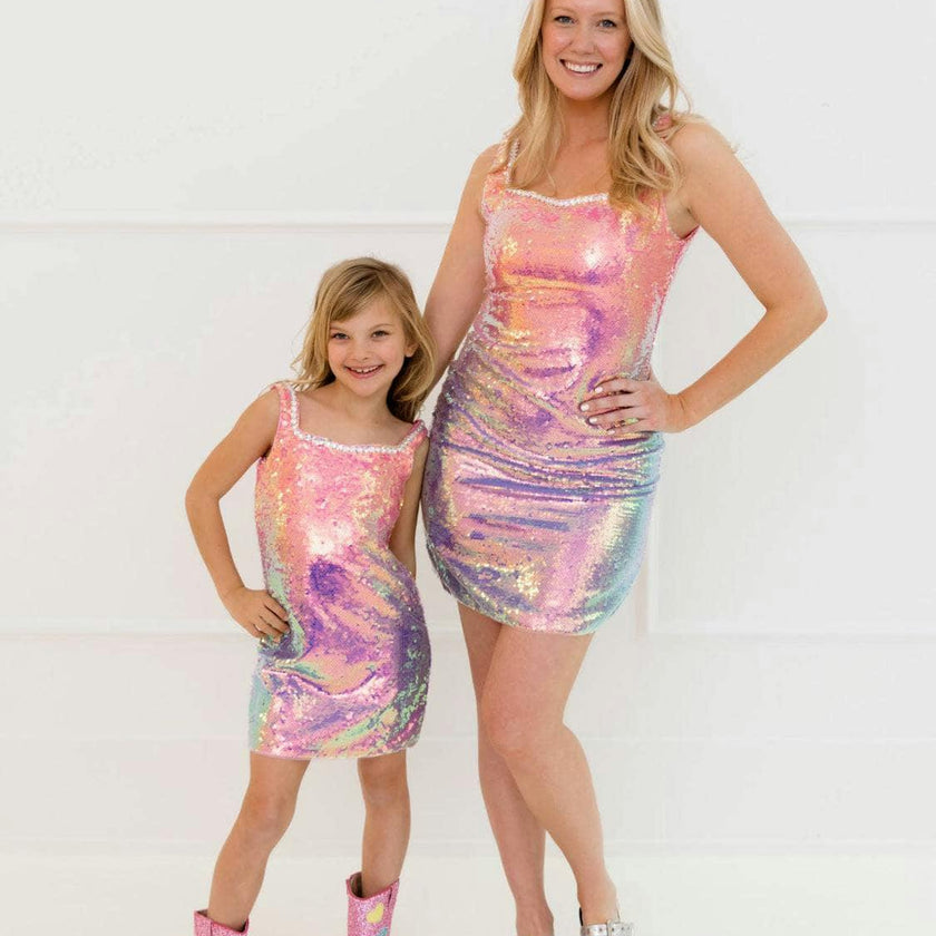 Women's Sunset Ombre Shimmer Dress