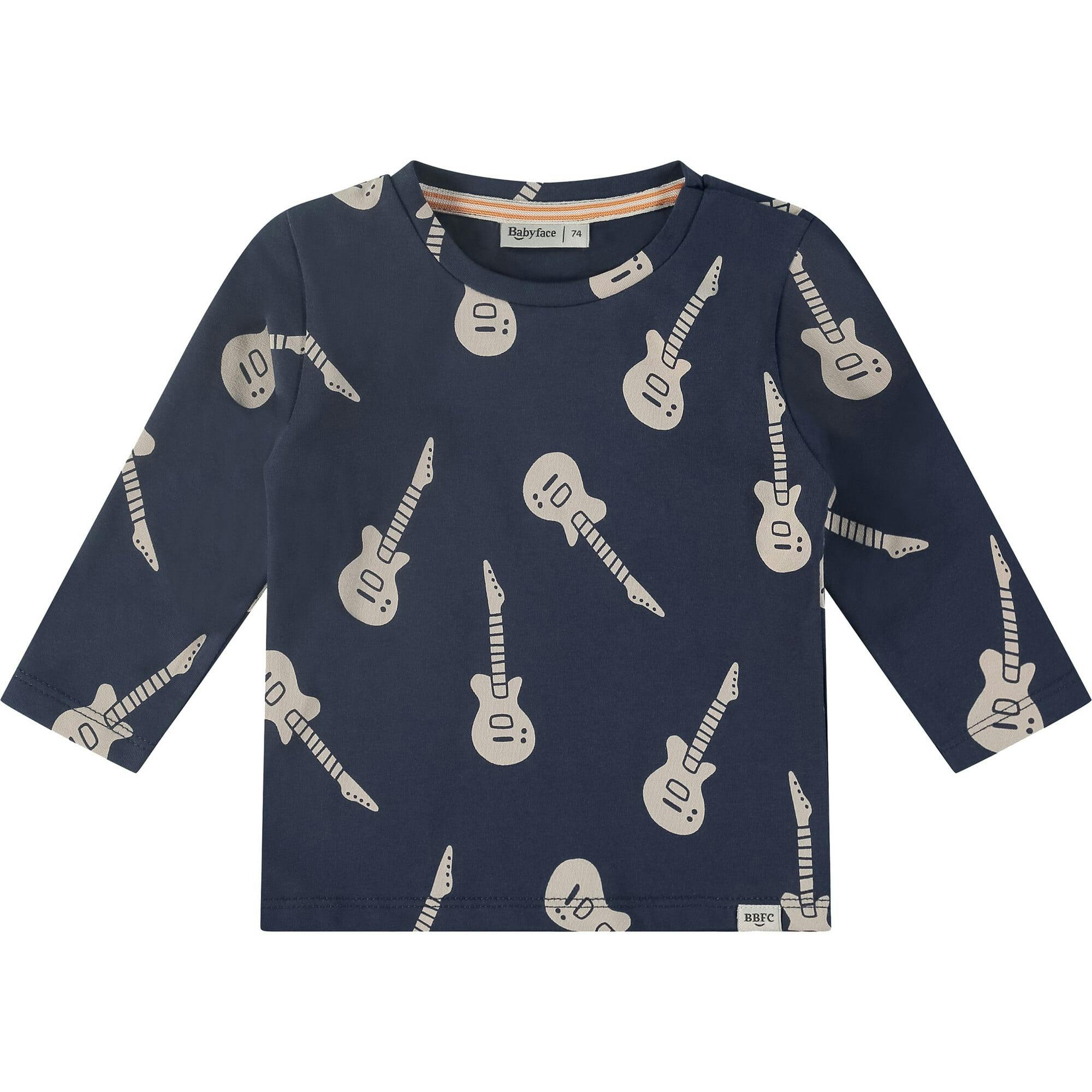 Baby Boy Guitar Print Long Sleeve T-Shirt