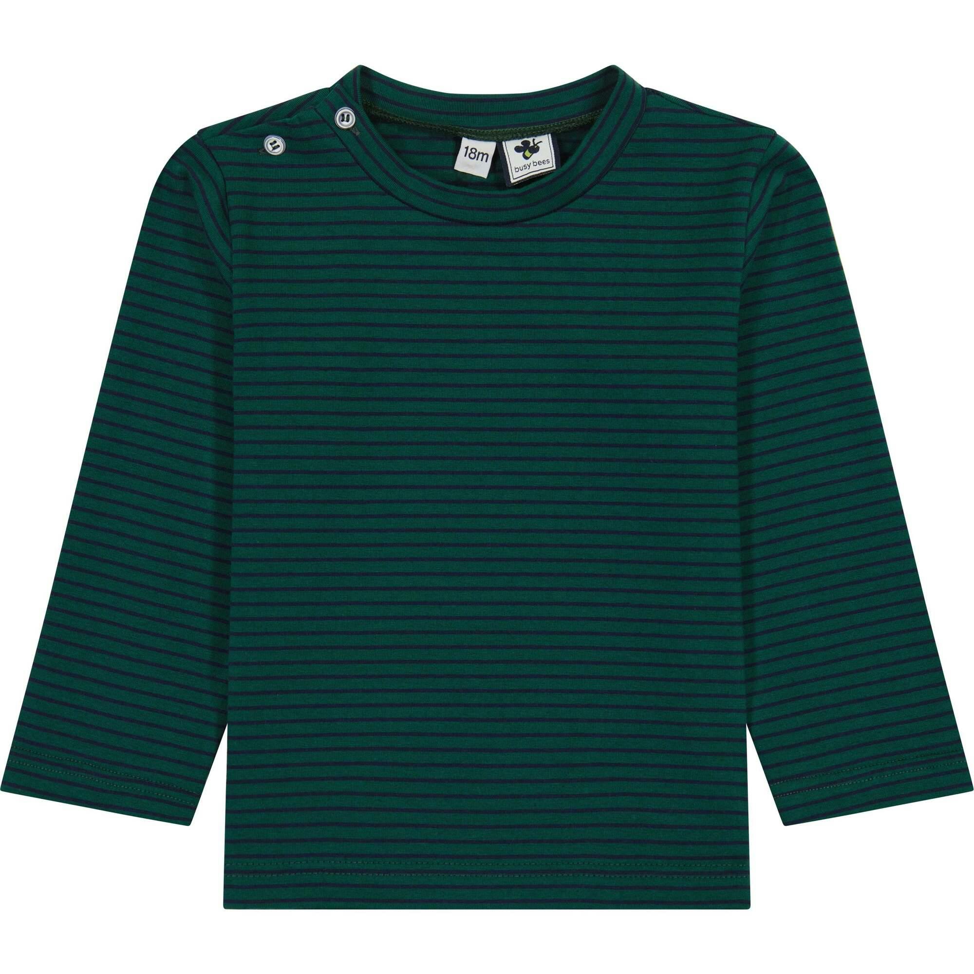 Henry Boys Striped Button Shoulder Long Sleeve Tee, Stripes