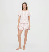 The Nina Pajama Set - Light Pink Trellis