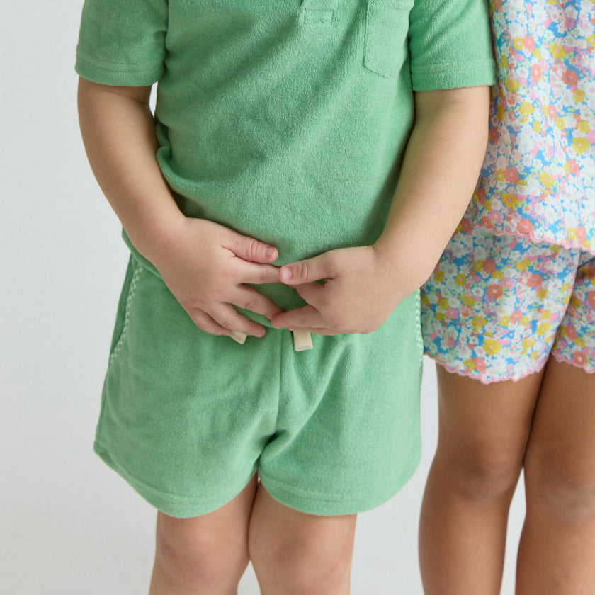 boys gustavia green french terry short