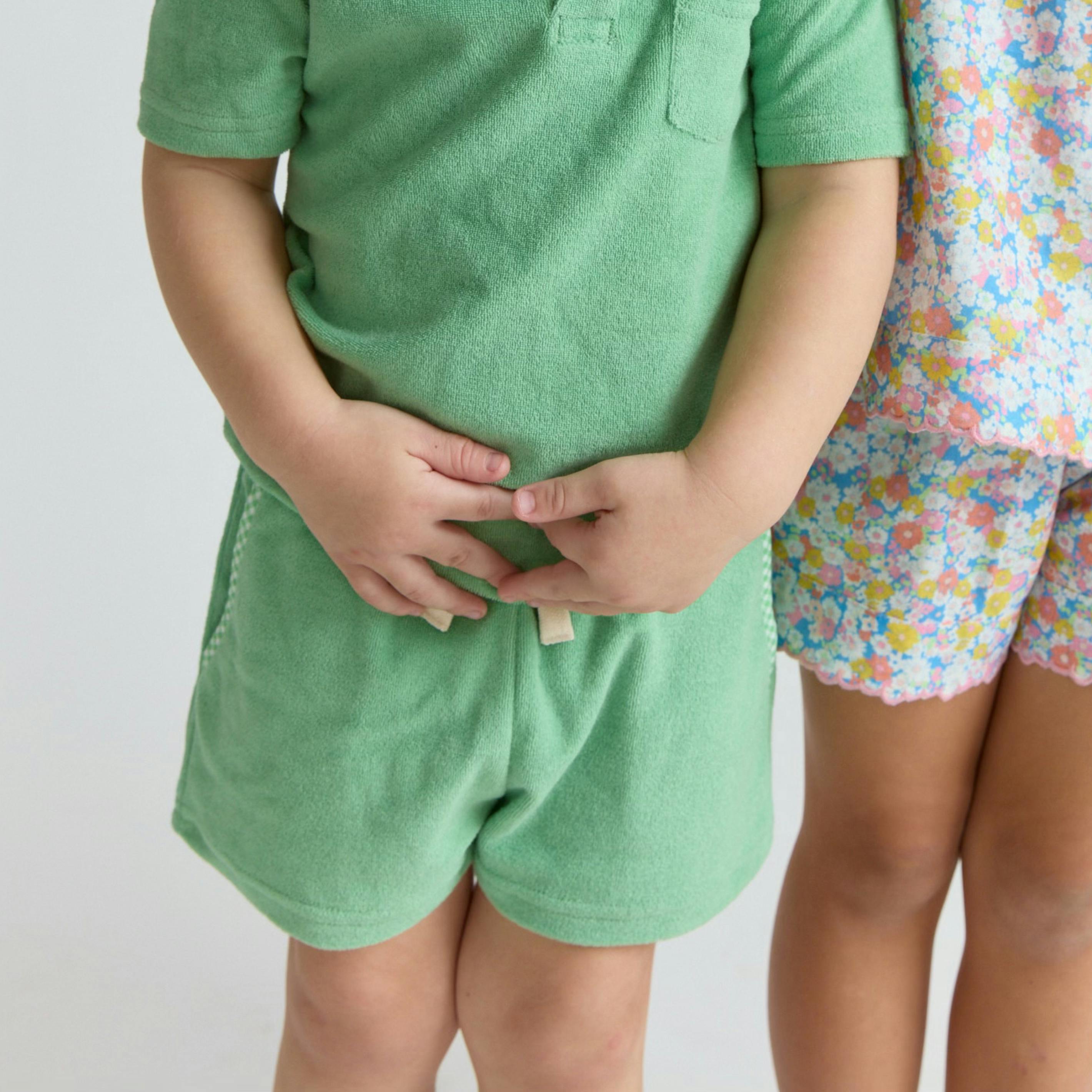 boys gustavia green french terry short