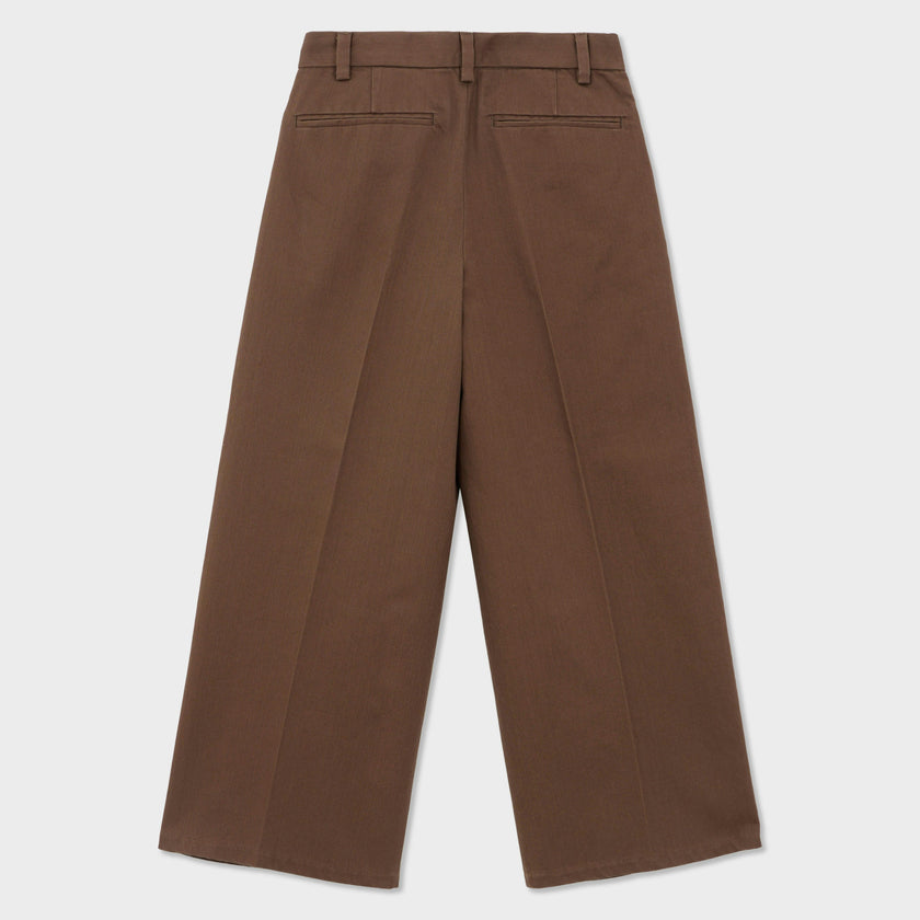 Organic Cotton Wide Leg Double Pleated Pant