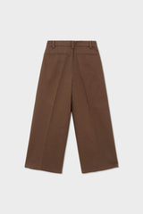 Organic Cotton Wide Leg Double Pleated Pant