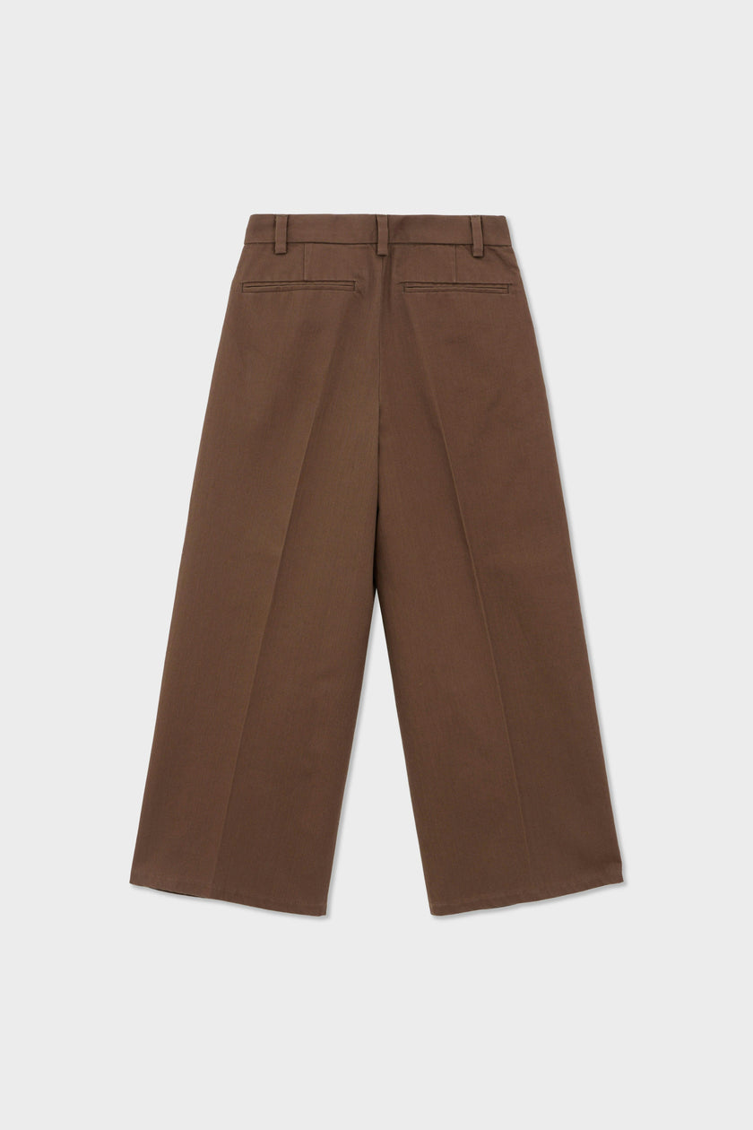 Organic Cotton Wide Leg Double Pleated Pant