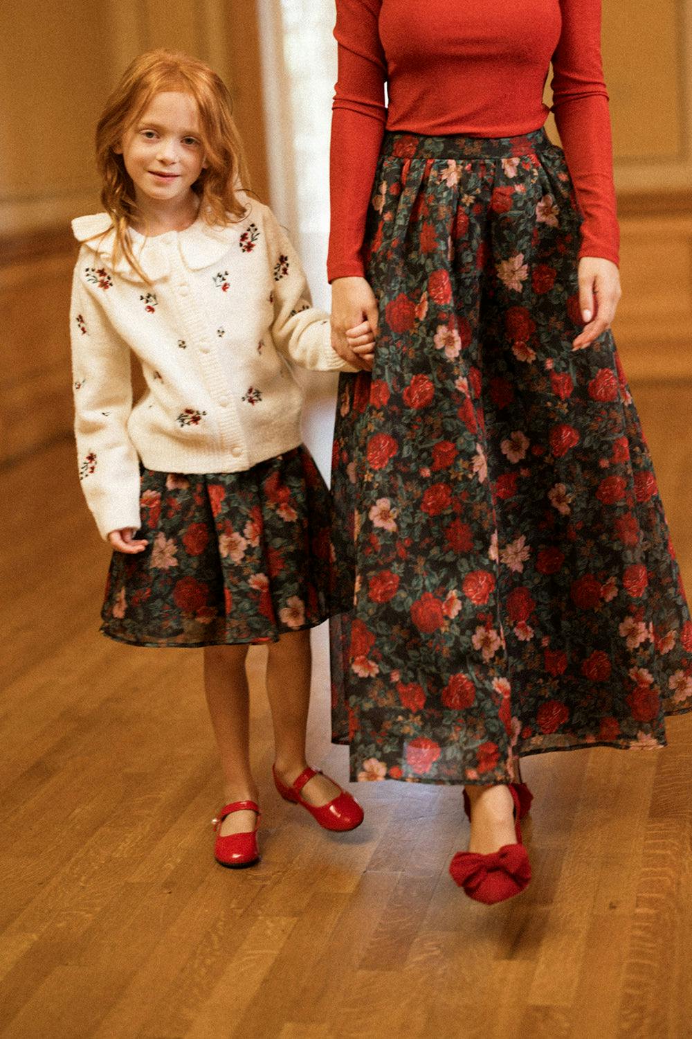 Mini Vanessa Skirt in Moody Christmas Flora