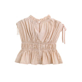 Beige Ruffle Bow Outfit Set