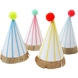 Stripe Pompom Party Hats