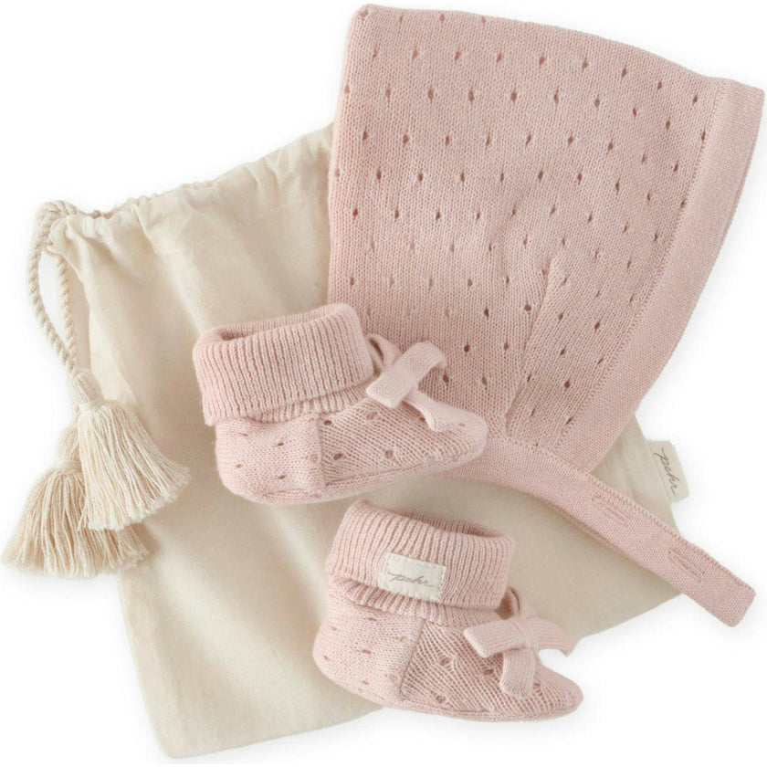 Pointelle Knit Gift Set - Soft Peony