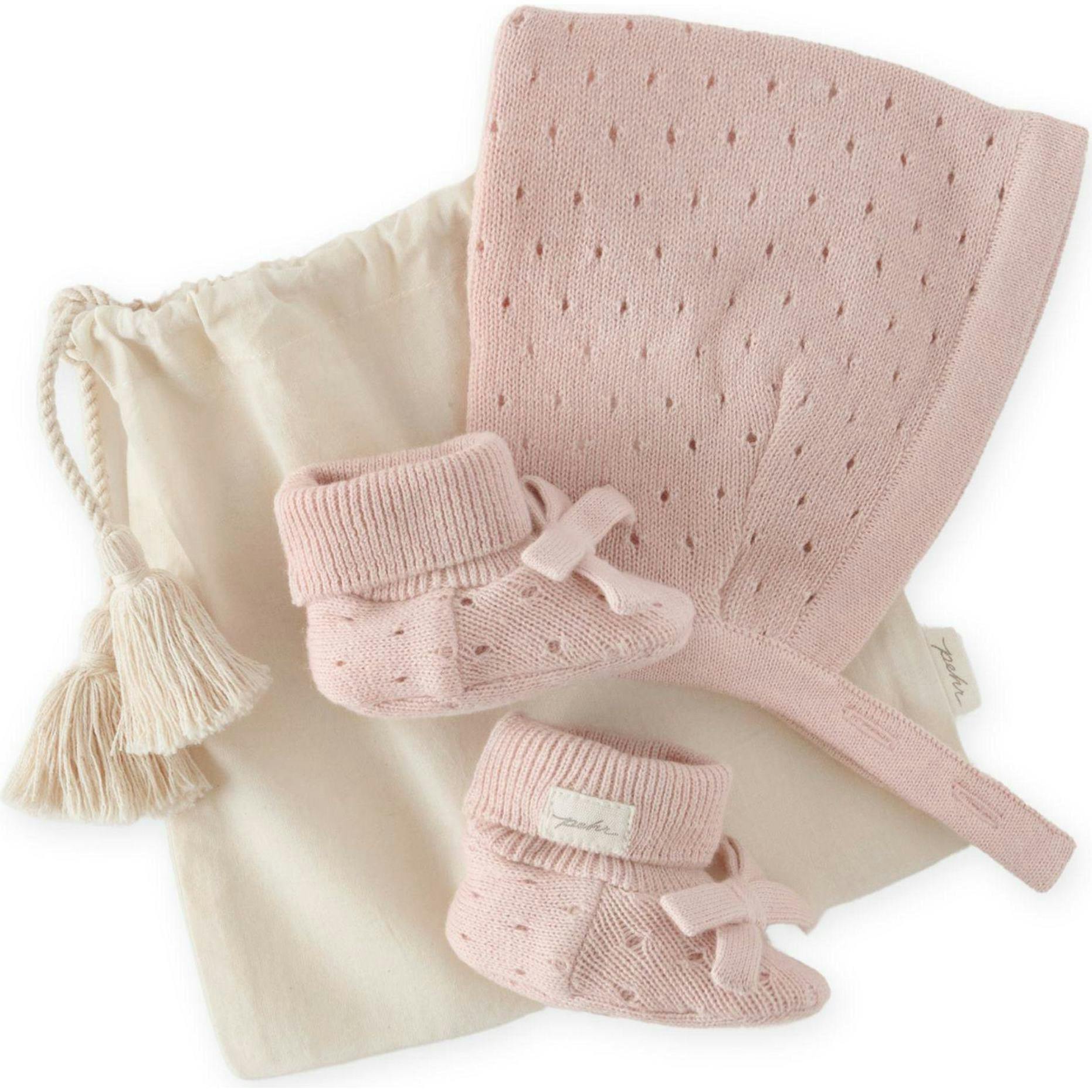 Pointelle Knit Gift Set - Soft Peony