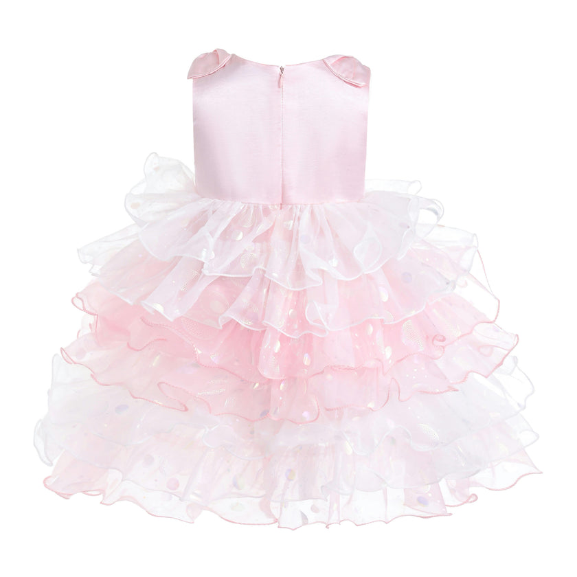 Light Pink Sirin Ruffled Tulle Dress
