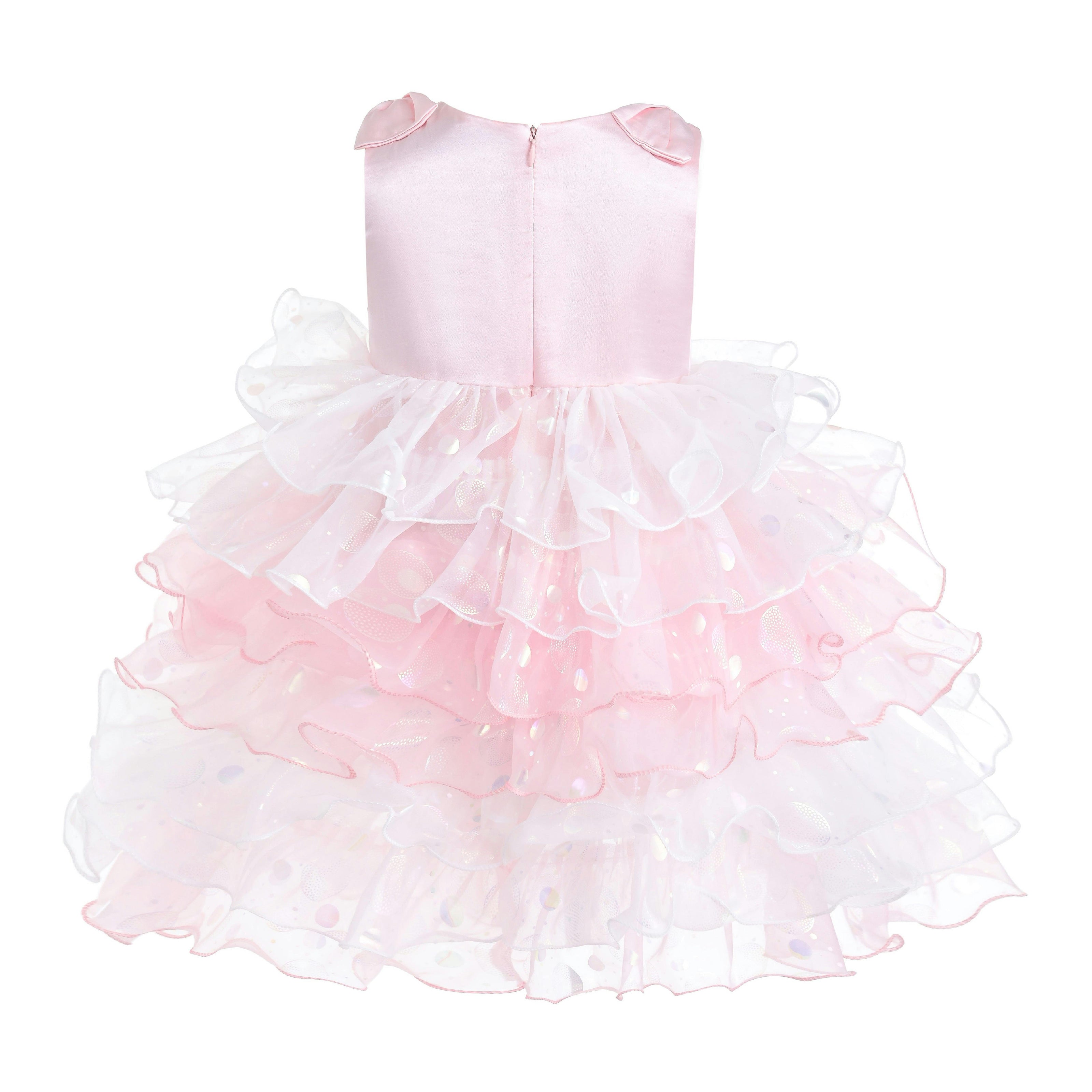 Light Pink Sirin Ruffled Tulle Dress