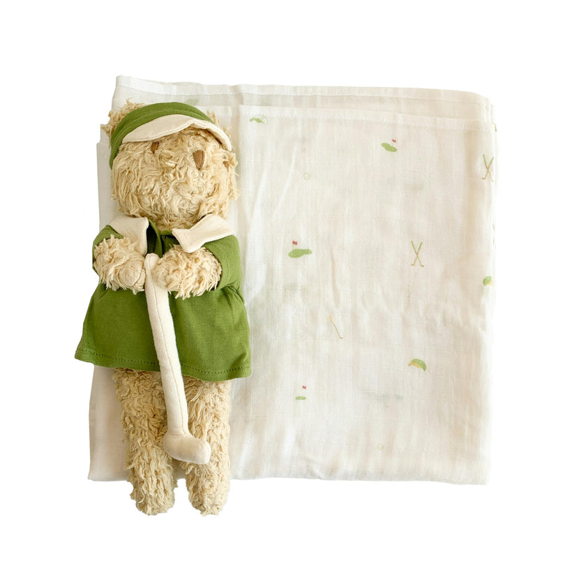 Swaddle and Walter Bear Plush Toy Set - Golf