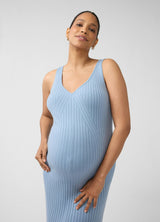 Sleeveless Rib Sweater Maternity Nursing Midi Dress