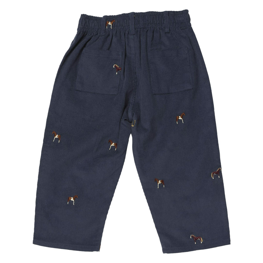 Boys Jackson Pant - Navy Horse Embroidery