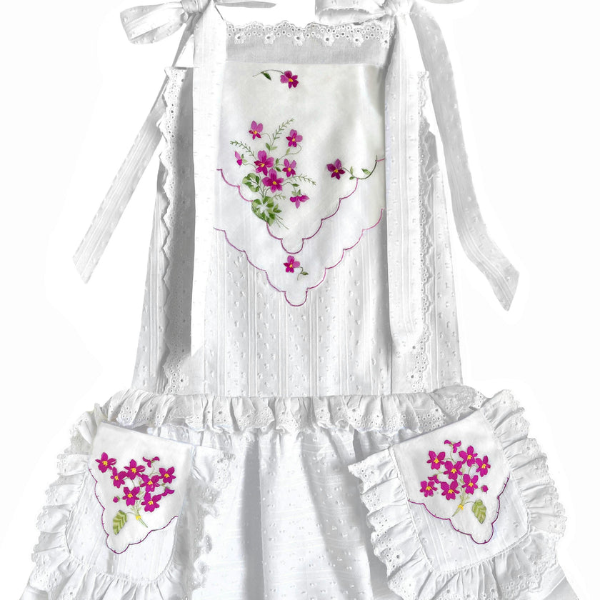6y Drop-Waist Handkerchief Dress - Wild Magenta Flowers