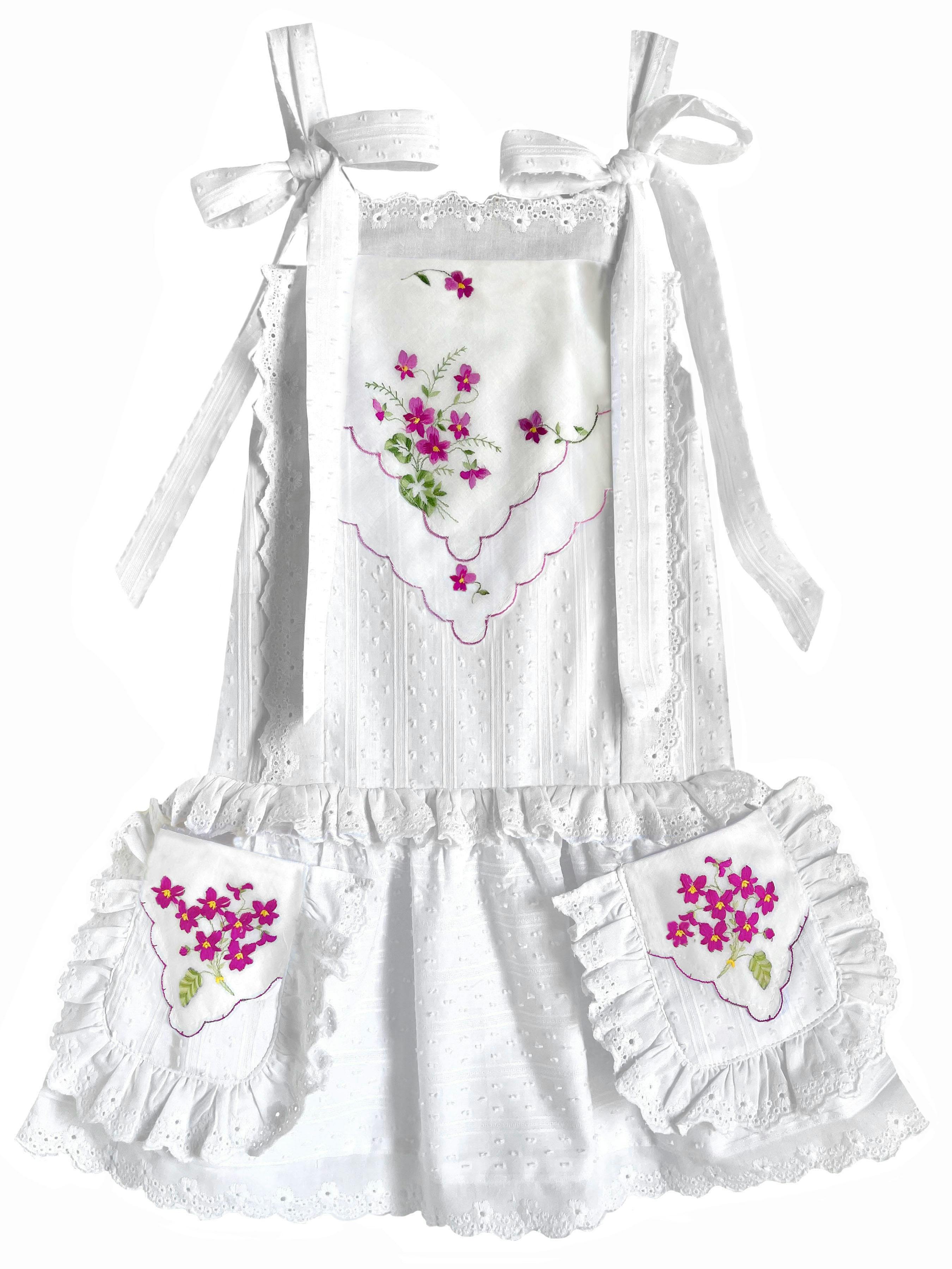 6y Drop-Waist Handkerchief Dress - Wild Magenta Flowers