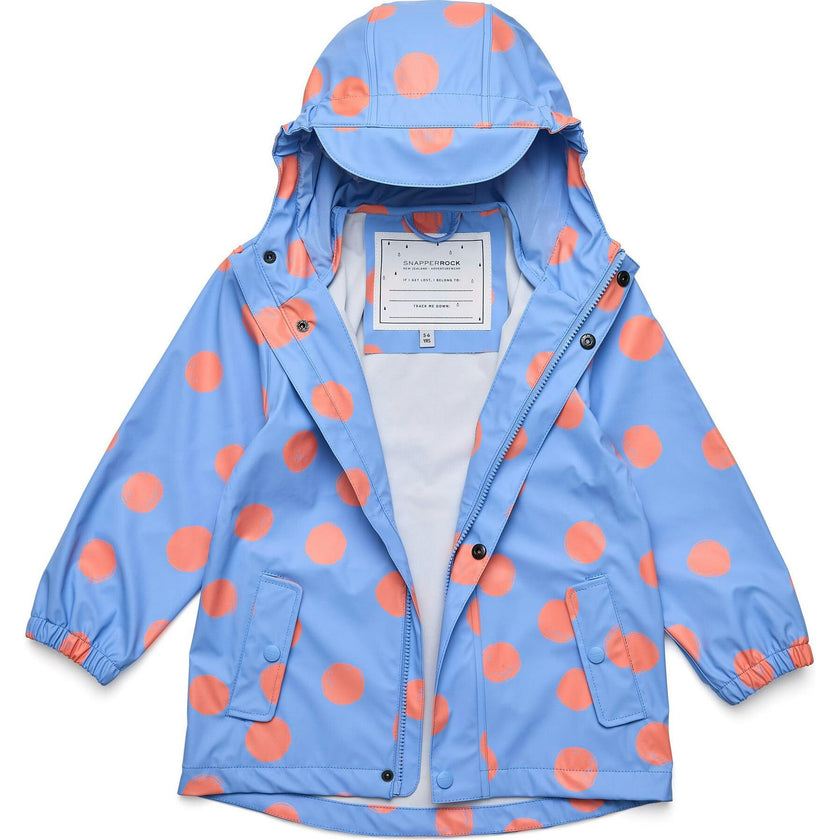 Cornflower Polka Dot Recycled Waterproof Raincoat