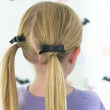 Black Glitter Bow Clip Set