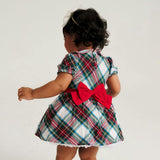Portia Plaid Scallop Collar Petticoat Bodysuit Dress